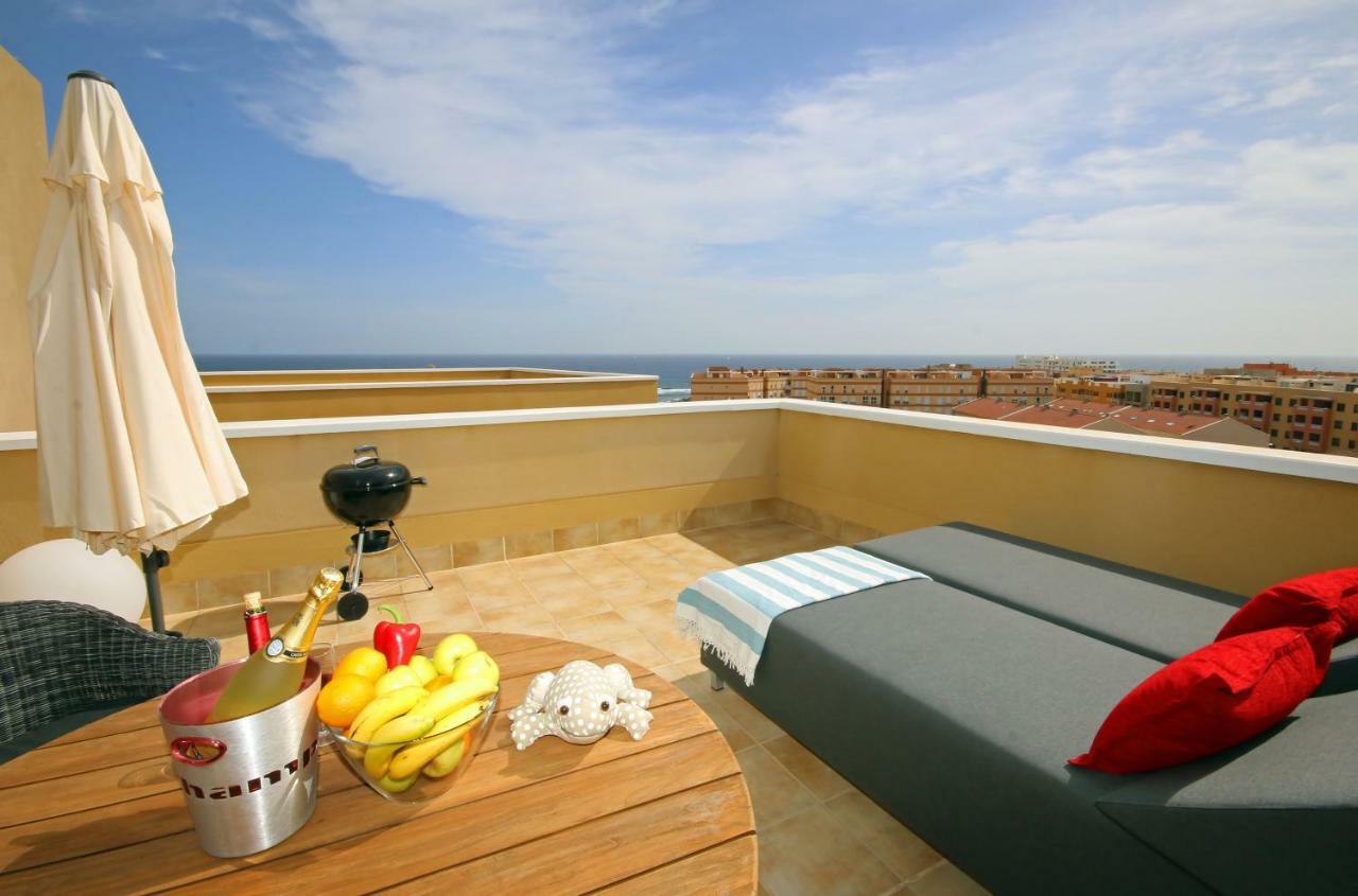 Apartamento La Perla By Rentmedano Superb Luxury Duplex, Private Roof Terrace, Ocean View, Pool, Wifi And Parking El Médano Exterior foto